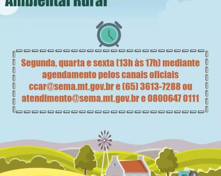 Coordenadoria de Cadastro Ambiental Rural tem novo horário de atendimento