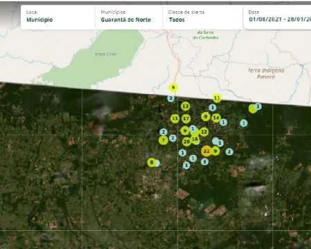Monitoramento via satélite flagra crime ambiental em Guarantã do Norte